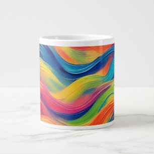 Caneca De Café Grande Padrão de Abstrato azul brilhante de tendência