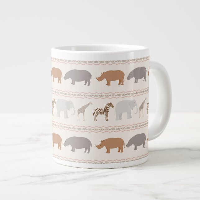 Caneca De Café Grande Padrão de animais africanos 1 (Frente Esquerda)