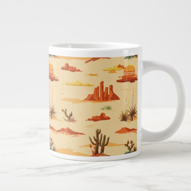 Caneca De Café Grande Padrão de Arizona de Paisagem do Deserto (Direita)