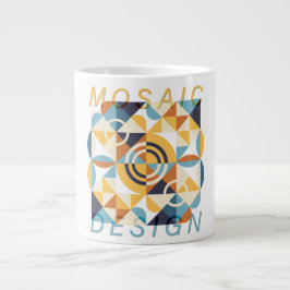 Caneca De Café Grande Padrão de Arte do Mosaico