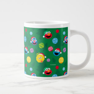 Caneca De Café Grande Padrão de árvore de Natal da Sesame Street