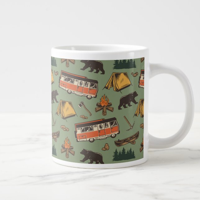 Caneca De Café Grande Padrão de Aventuras de Camp Motodoméstico (Direita)