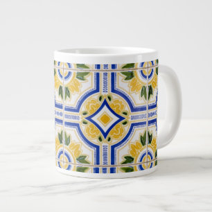 Caneca De Café Grande Padrão de azulejo brilhante, Portugal