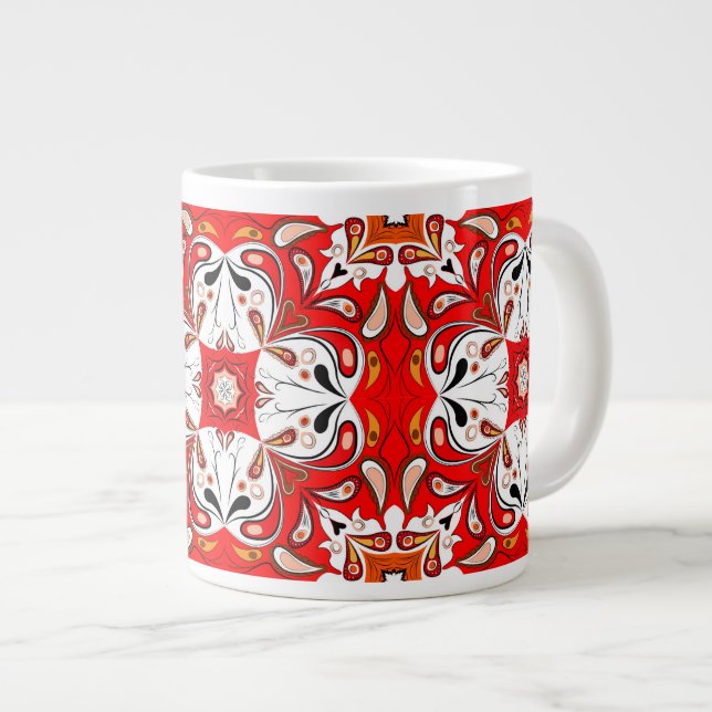 Caneca De Café Grande Padrão de Azulejo cerâmico português (Frente Esquerda)