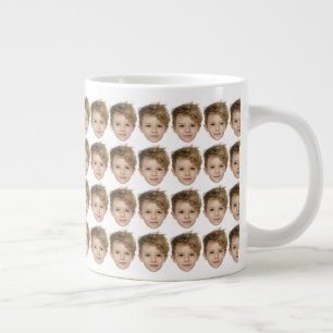 Caneca De Café Grande Padrão de Bebê Personalizado Moderno Rosto Vovô An