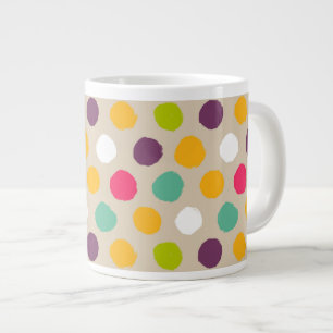 Caneca De Café Grande Padrão de bolinhas desenhado à mão