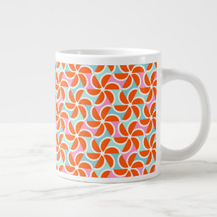 Caneca De Café Grande Padrão de borda laranja retrógrada