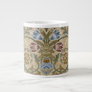 Caneca De Café Grande Padrão de Brocado Floral Simétrico Vintage William