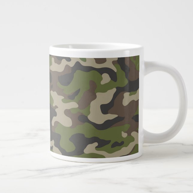 Caneca De Café Grande Padrão de Camuflagem Verde (Direita)