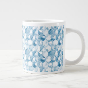Caneca De Café Grande Padrão de Canótipo de Cor de Água Azul Suave