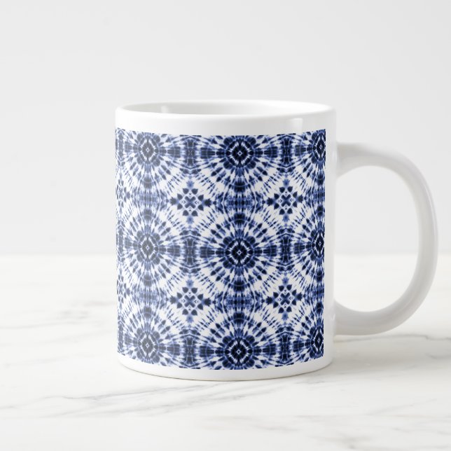 Caneca De Café Grande Padrão de coloração azul escura (Direita)