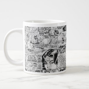 Caneca De Café Grande Padrão de Cômica Antiga da Mulher-Maravilha