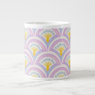 Caneca De Café Grande padrão de concha em cores pastel