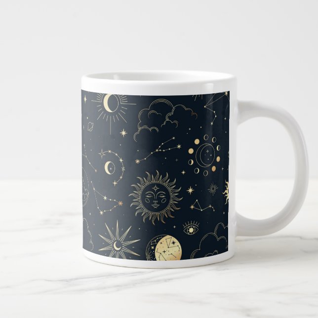 Caneca De Café Grande Padrão de constelação de estrelas Dourada Azul da  (Direita)
