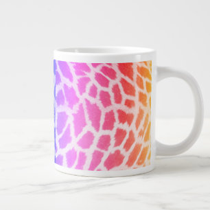 Caneca De Café Grande Padrão de Cor do Arco-Íris de Textura da Pele Gira