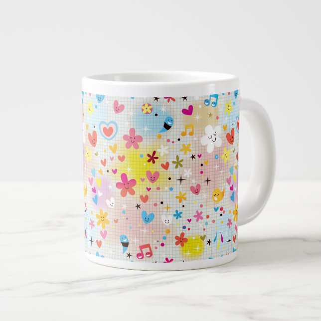 Caneca De Café Grande padrão de desenho (Frente Esquerda)