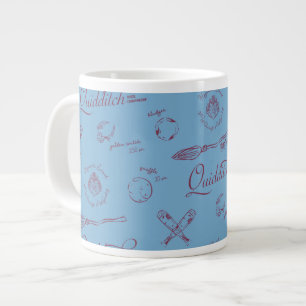 Caneca De Café Grande Padrão de Desenho de QUIDDITCH™ Vintage