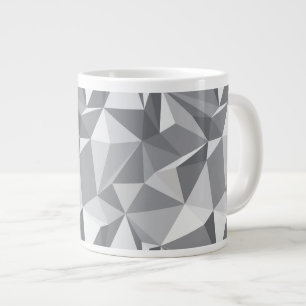 Caneca De Café Grande Padrão de diamante - Polígono Abstrato
