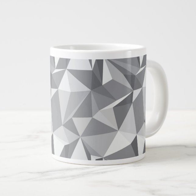 Caneca De Café Grande Padrão de diamante - Polígono Abstrato (Frente Esquerda)