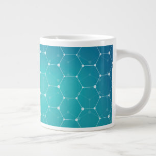 Caneca De Café Grande Padrão de DNA azul