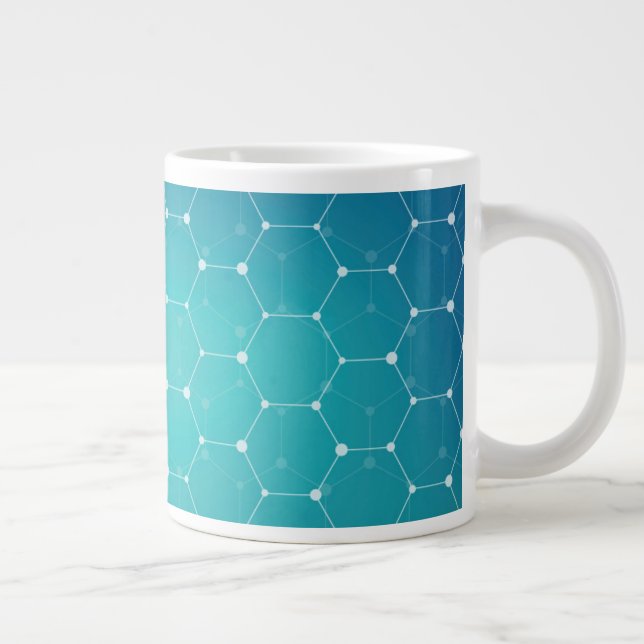 Caneca De Café Grande Padrão de DNA azul (Direita)