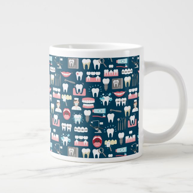 Caneca De Café Grande Padrão de Escritório Clínico de Dentes (Direita)