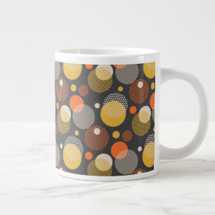 Caneca De Café Grande Padrão de Faixa de Bolinhas