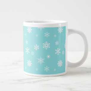 Caneca De Café Grande Padrão de Floco de Neve Bonito