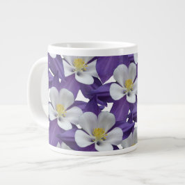 Caneca De Café Grande Padrão de Flor Columbina