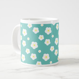 Caneca De Café Grande Padrão de flora amarela gradiente de Primavera aqu