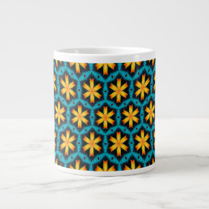 Caneca De Café Grande Padrão de Flores de Abstrato Bonito