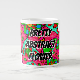 Caneca De Café Grande Padrão de Flores de Abstrato exclusivo