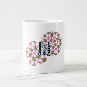 Caneca De Café Grande Padrão de Flores do Cosmos