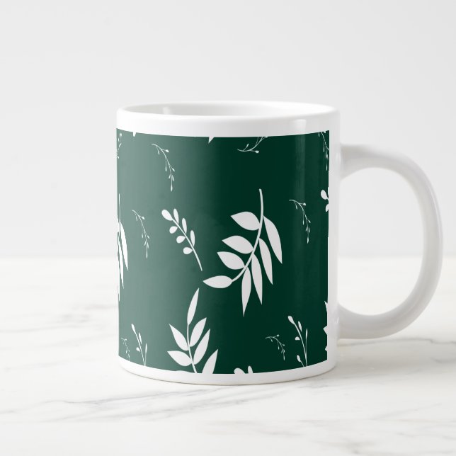 Caneca De Café Grande padrão de folha (Direita)