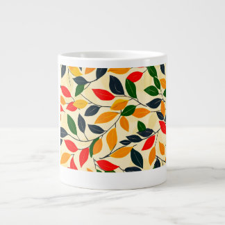 Caneca De Café Grande Padrão de Folha de outono
