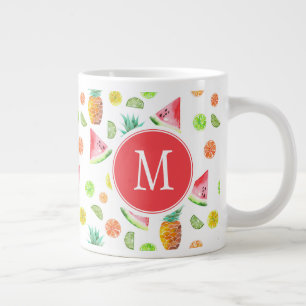 Caneca De Café Grande Padrão de Fruta Canalizada de Água