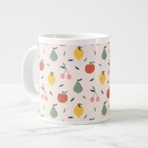 Caneca De Café Grande Padrão de Fruta cômoda