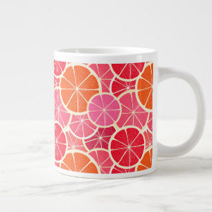 Caneca De Café Grande Padrão de Fruta de Citros Laranja e Toranja