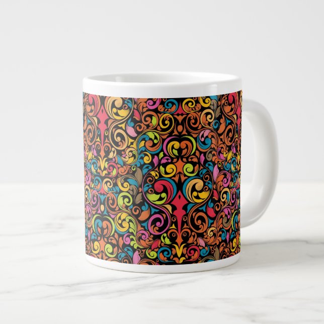 Caneca De Café Grande Padrão de funky (Frente Esquerda)