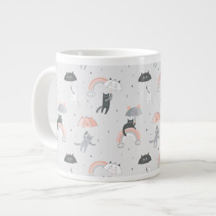 Caneca De Café Grande Padrão de Gatos de Choque em Cuta