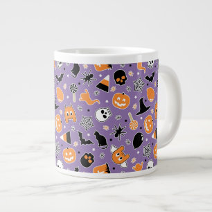 Caneca De Café Grande Padrão de Halloween 3