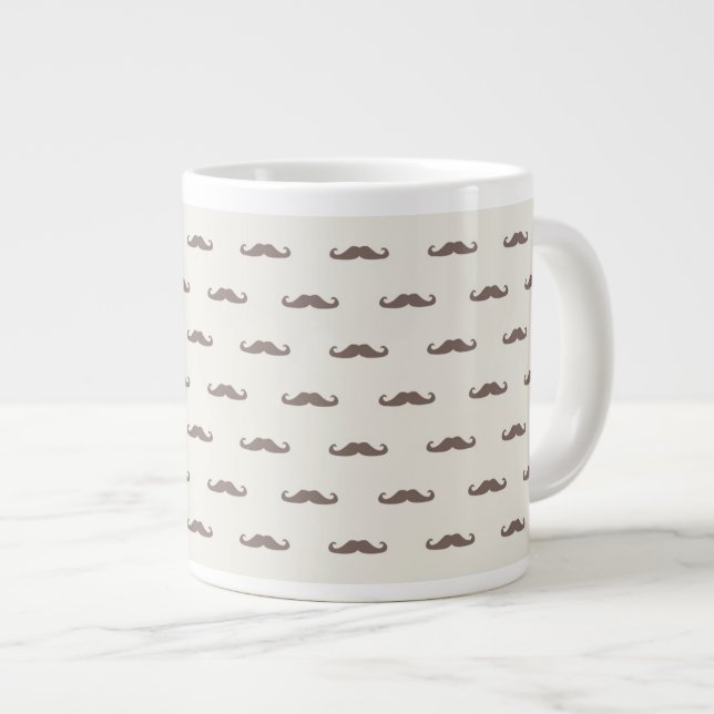 Caneca De Café Grande Padrão de hipster do bigode 3 (Frente Esquerda)