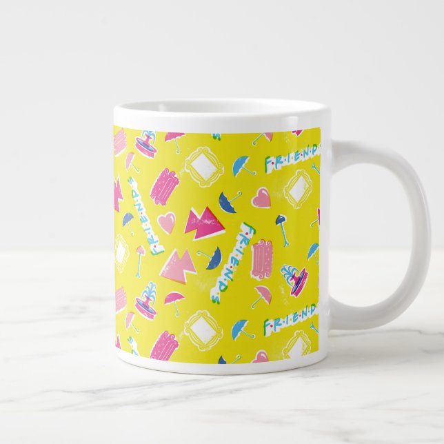 Caneca De Café Grande Padrão de Ícone Neon FRIENDS™ (Direita)