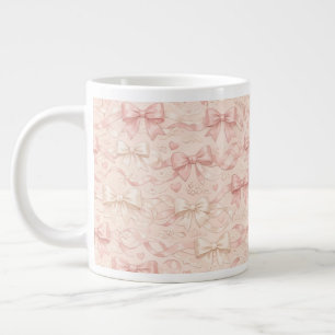 Caneca De Café Grande Padrão de Laço Coquette