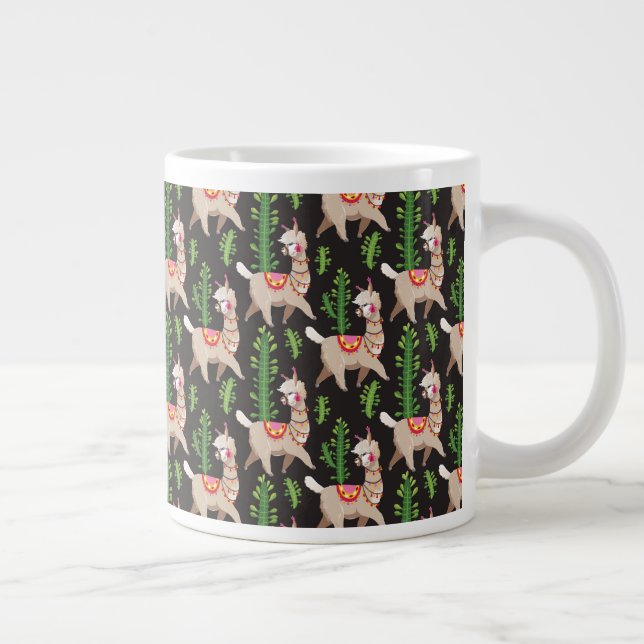 Caneca De Café Grande Padrão de Llamas decoradas (Direita)