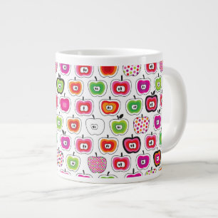 Caneca De Café Grande Padrão de maçãs retrógradas