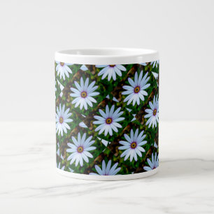 Caneca De Café Grande Padrão de margarida branca