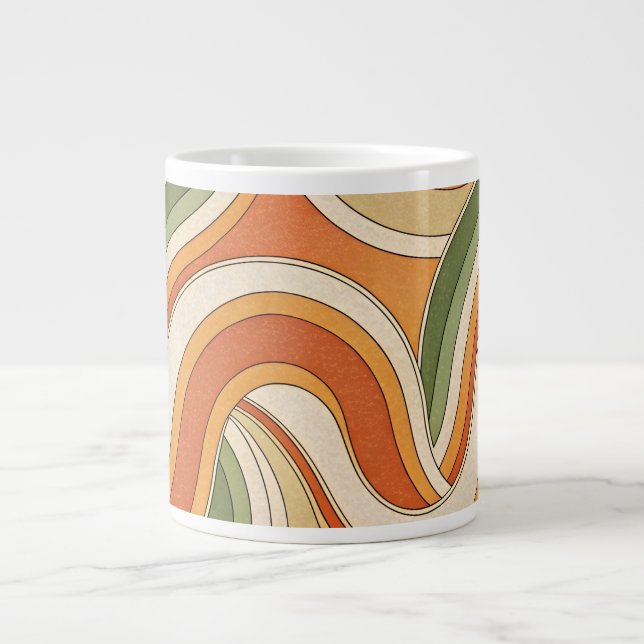 Caneca De Café Grande Padrão de ondas mágicas (Frente)