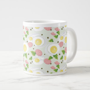 Caneca De Café Grande Padrão de ovos e salsichas