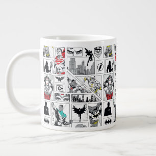 Caneca De Café Grande Padrão de Painel Heroico da Liga da Justiça